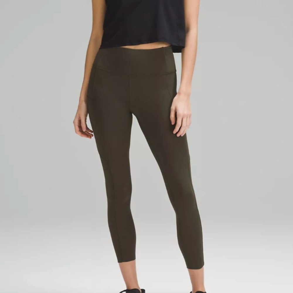 Lululmeon Fast and Free High-Rise Tight 25" in Dark Olive